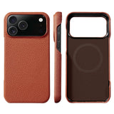 Natural Cowhide Leather Magnetic Case for iPhone