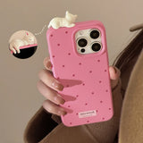 Cute 3D Cat Decorative Polka Dot Case for iPhone