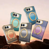 Kevlar Texture Magnetic Stand Fold Case For iPhone Duo