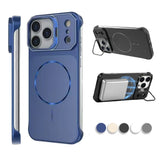 Matte Magnetic Lens Stand Hard PC Case for iPhone