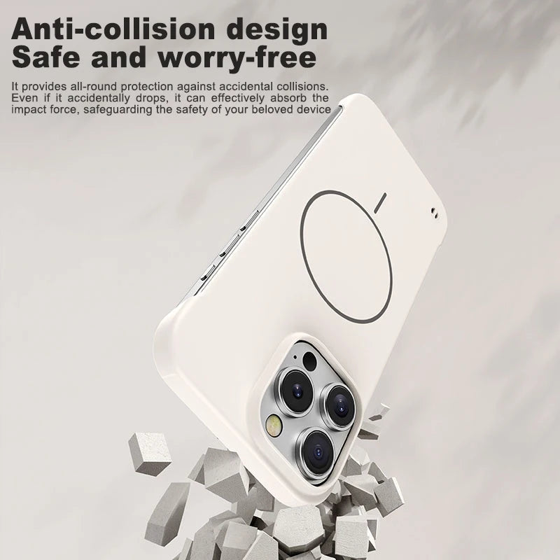 Frameless Solid Color Magnetic Case For iPhone