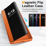 View Flip Leather Anti Drop Protection Case For Samsung