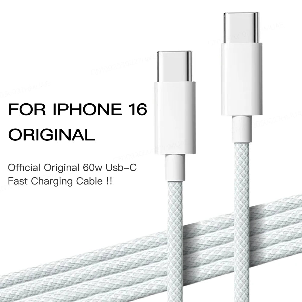 Original 60W PD USB-C to USB C Fast Charging Cable For iPhone