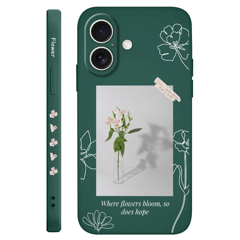 Silicone Aquarius Flower Case For iPhone