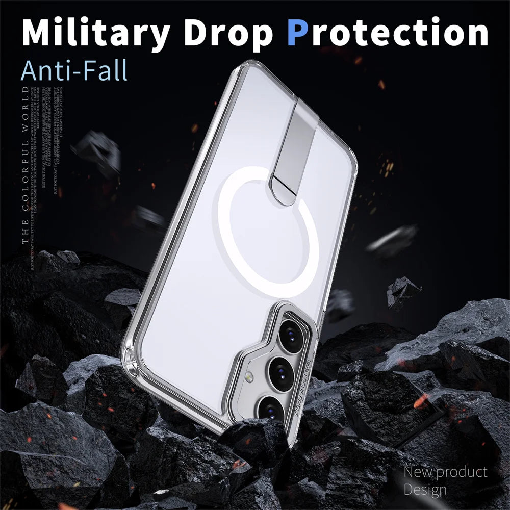 Luxury Metal Bracket Folding Stand Magnetic Case For Samsung