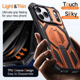 Magnetic Metal Stand Armor Case For iPhone