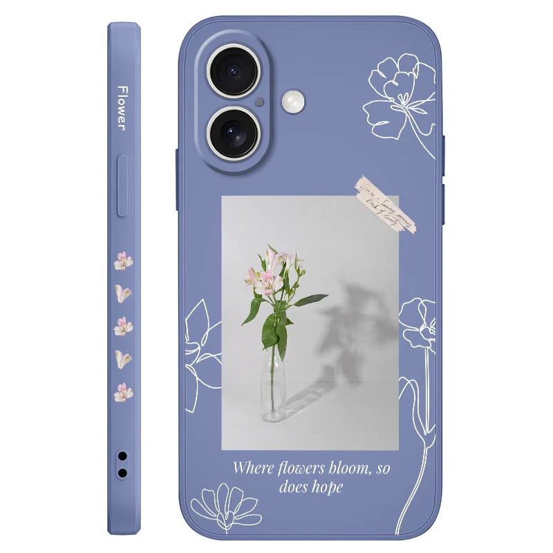 Silicone Aquarius Flower Case For iPhone