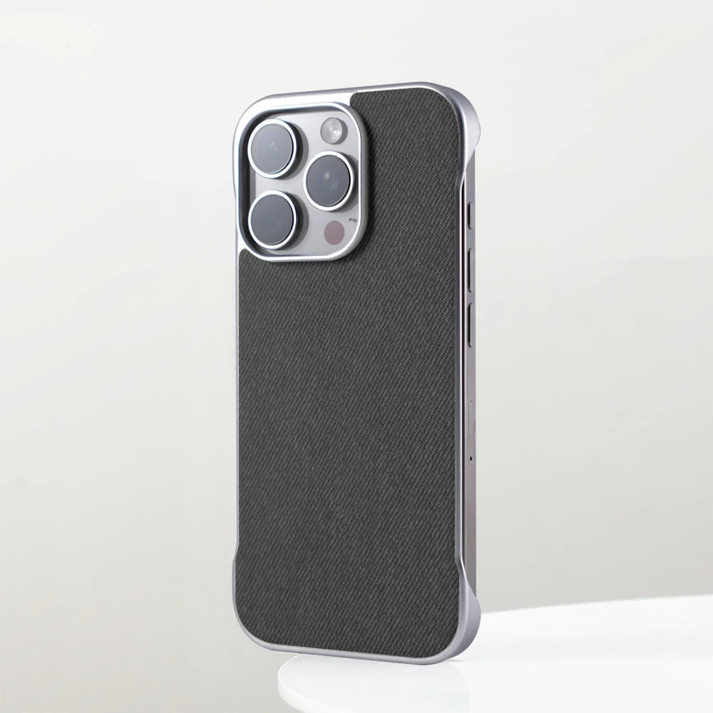 Ultra Thin Frameless Cloth Texture Magnetic Case For iPhone