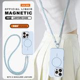 Long Crossbody Strap Magnetic Liquid Silicone Case For iPhone