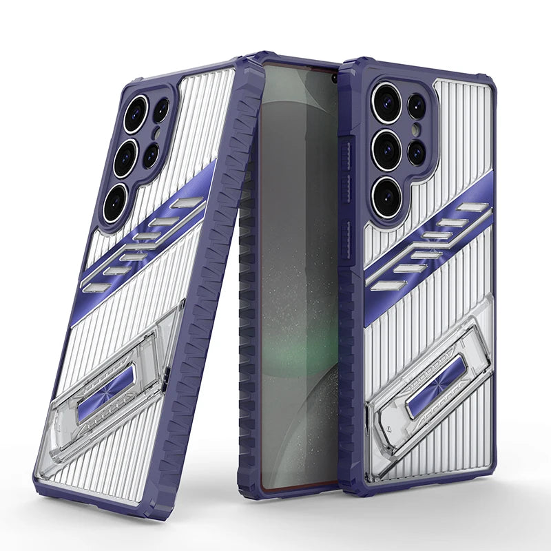 Armor Lens Protection With Holder translucent Case For Samsung