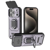 Slide Camera Protect Ring Holder Armor Case For iPhone