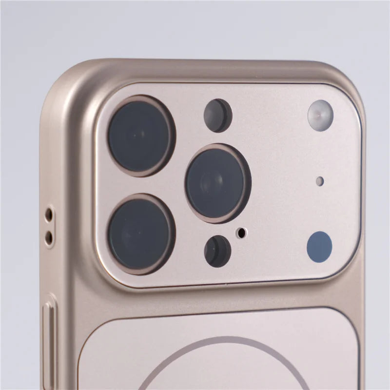 Full Camera Lens Protection Matte Plating Magnetic Case For iPhone