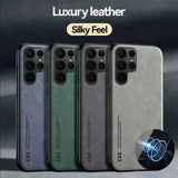 Luxury Leather Skin Feeling Magnetic Case For Samsung
