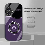 Circle Lotus Shaped Tempered Glass Case For iPhone