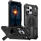 Magnetic Metal Stand Armor Case For iPhone