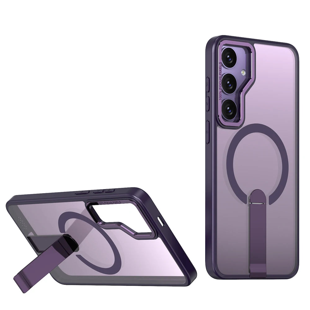 Luxury Metal Bracket Folding Stand Magnetic Case For Samsung