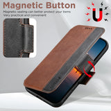 Leather Magnetic Flip Card Holder Case For iPhone
