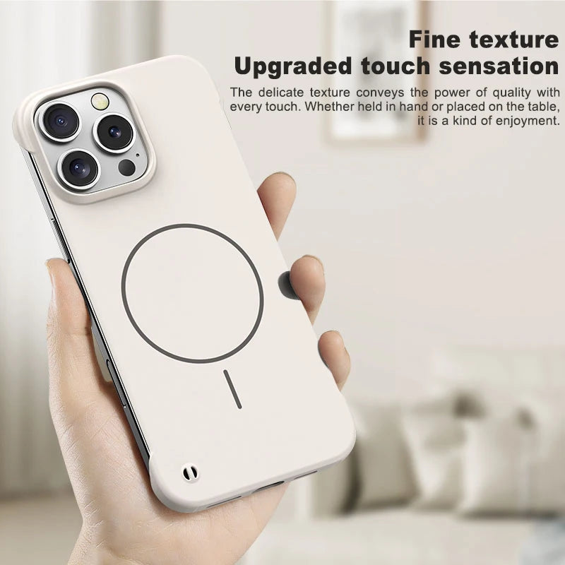 Frameless Solid Color Magnetic Case For iPhone