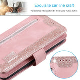 Luxury Leather Glitter Powder Wallet Case for iPhone