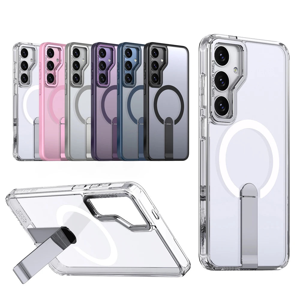 Luxury Metal Bracket Folding Stand Magnetic Case For Samsung