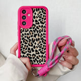 Leopard Wrist Chain Lanyard Case for Samsung