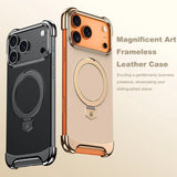 Luxury Leather Ultra Thin Frameless Magnetic Case For iPhone