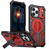 Magnetic Metal Stand Armor Case For iPhone