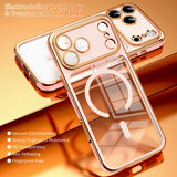 Luxury Plating Transparent Magnetic Case For iPhone