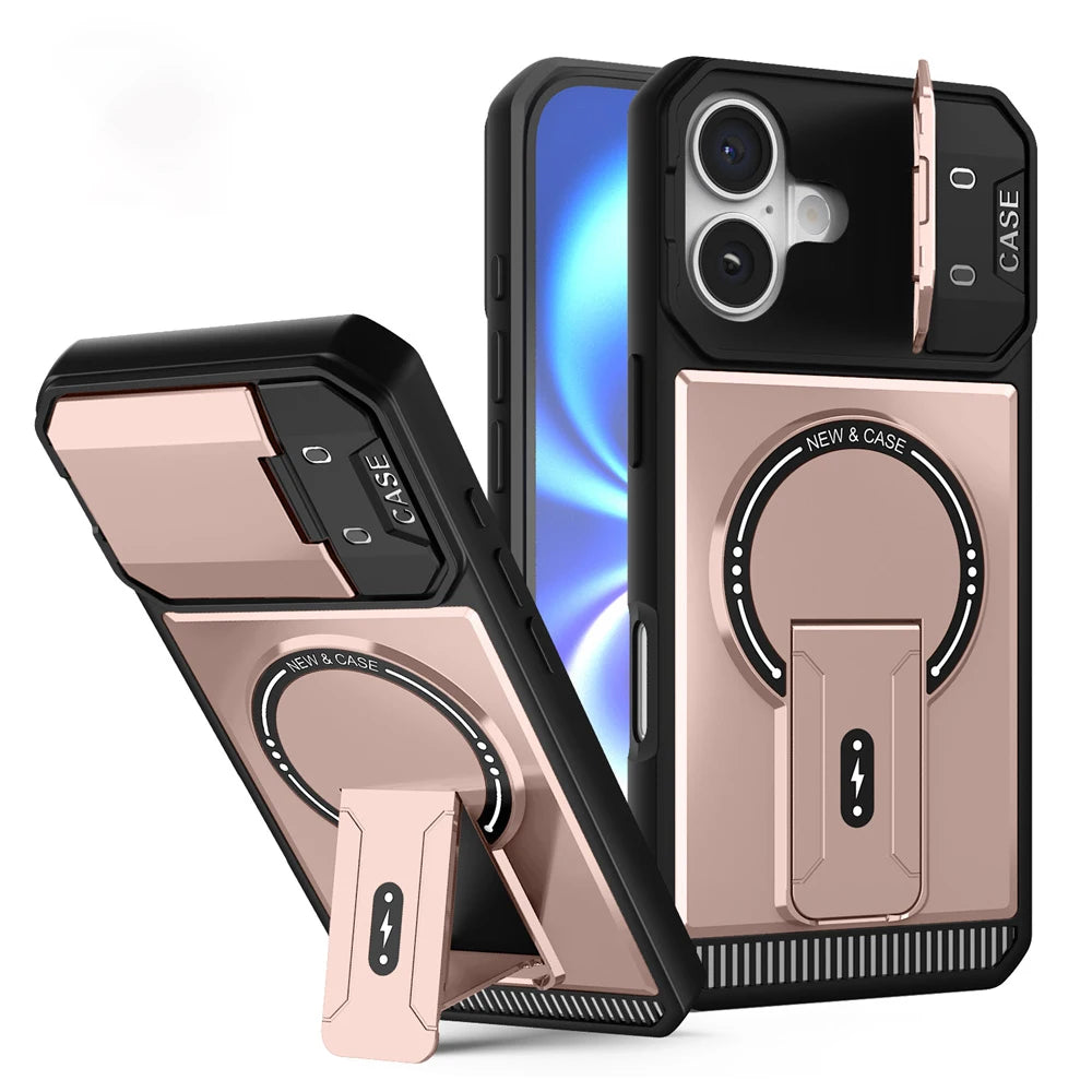 Flip Full Lens Protection Fold Stand Magnetic Case For iPhone