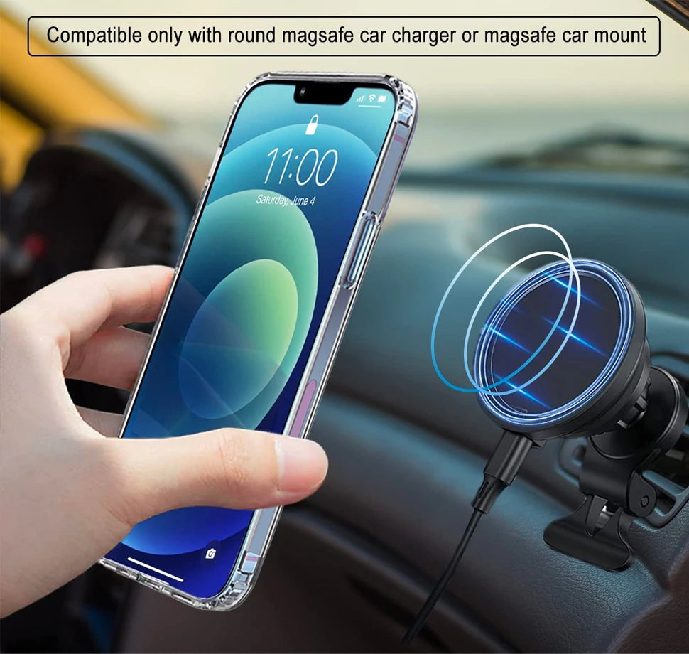 Clear Magnetic with Kickstand Case for iPhone