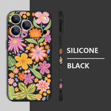 Flower Pattern Lanyard Phone Case For iPhone