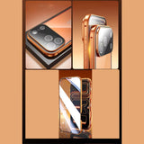 360 ° Full Protection Metal Magnetic Double-Sided Glass Snap Lock Case For iPhone