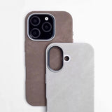 Luxury Shockproof Magnetic Fiber Leather Case For iPhone