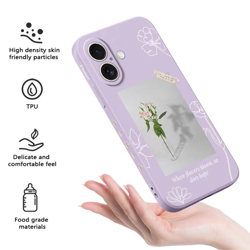 Silicone Aquarius Flower Case For iPhone