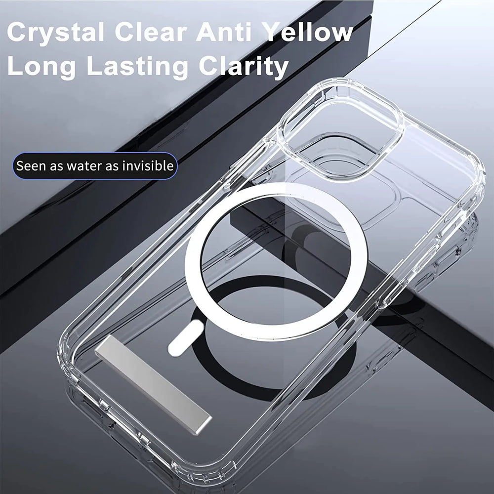 Clear Magnetic with Kickstand Case for iPhone