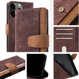 Metal buckle Leather Wallet Magnetic Flip  Case For iPhone