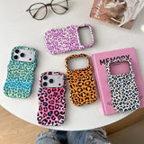 Luxury 2 in 1 Gradient Leopard Print Shockproof Protective Case for iPhone