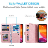 Luxury Leather Glitter Powder Wallet Case for iPhone