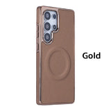 Leather Plating Soft Edge Magnetic Case for Samsung