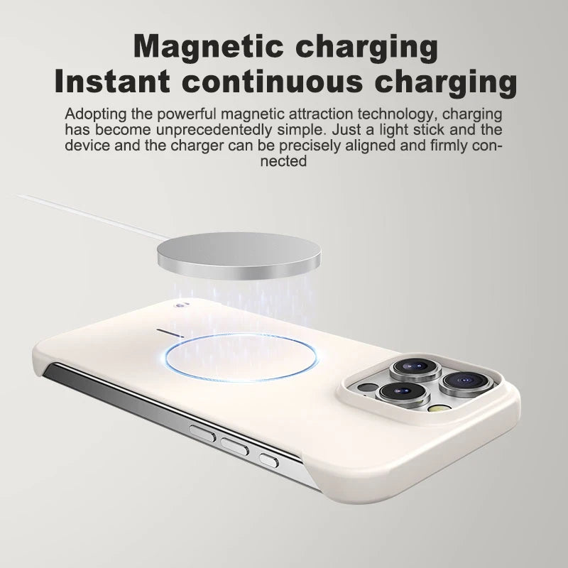 Frameless Solid Color Magnetic Case For iPhone