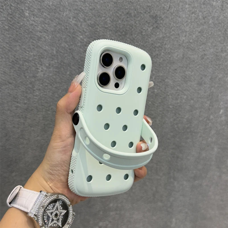 Solid Color Silicone Hole Mesh Cooling Case for iPhone