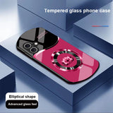 Circle Lotus Shaped Tempered Glass Case For iPhone