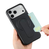 Soft Liquid Silicone Magnetic Strap Holder Card Slot Case For iPhone