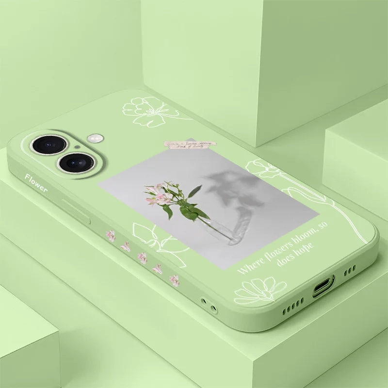 Silicone Aquarius Flower Case For iPhone