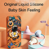 Magnetic Liquid Silicone Cartoon Astronaut Case For iPhone
