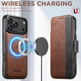 Leather Magnetic Flip Card Holder Case For iPhone
