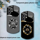 Circle Lotus Shaped Tempered Glass Case For iPhone