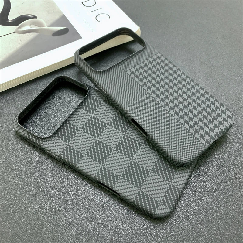 Carbon Fiber Pattern Chessboard Style Case for iPhone