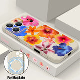 Colorful Flower Patterned Magnetic Case For iPhone