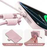 Long Crossbody Strap Magnetic Liquid Silicone Case For iPhone